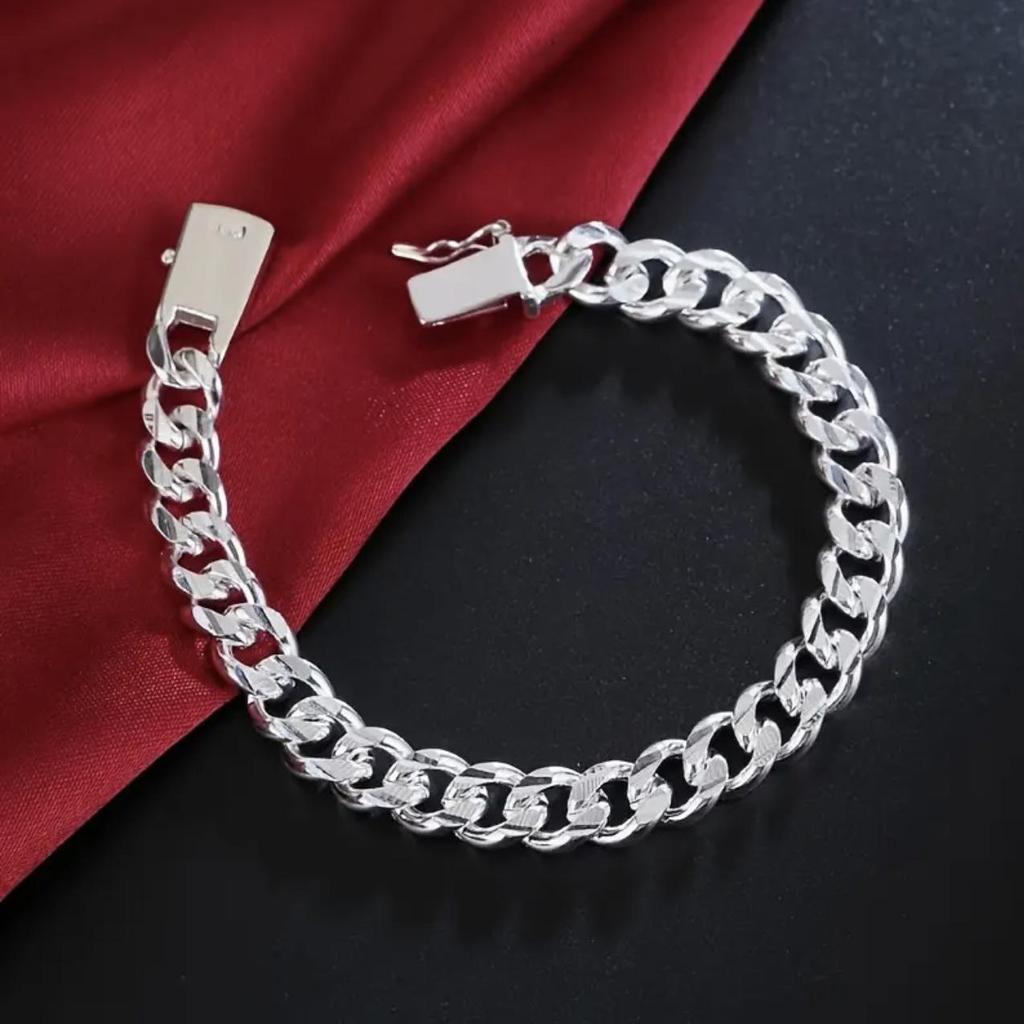 TEMU Европейский и американский 10-мм кубинский браслет-цепочка с квадратной пряжкой для мужчин