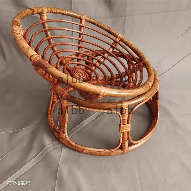Retro Woven Basket 1pc Newborn Baby Photo Posing Props Doll Toy Assisted Tool Studio Photography Supply for Infant Boys Girls