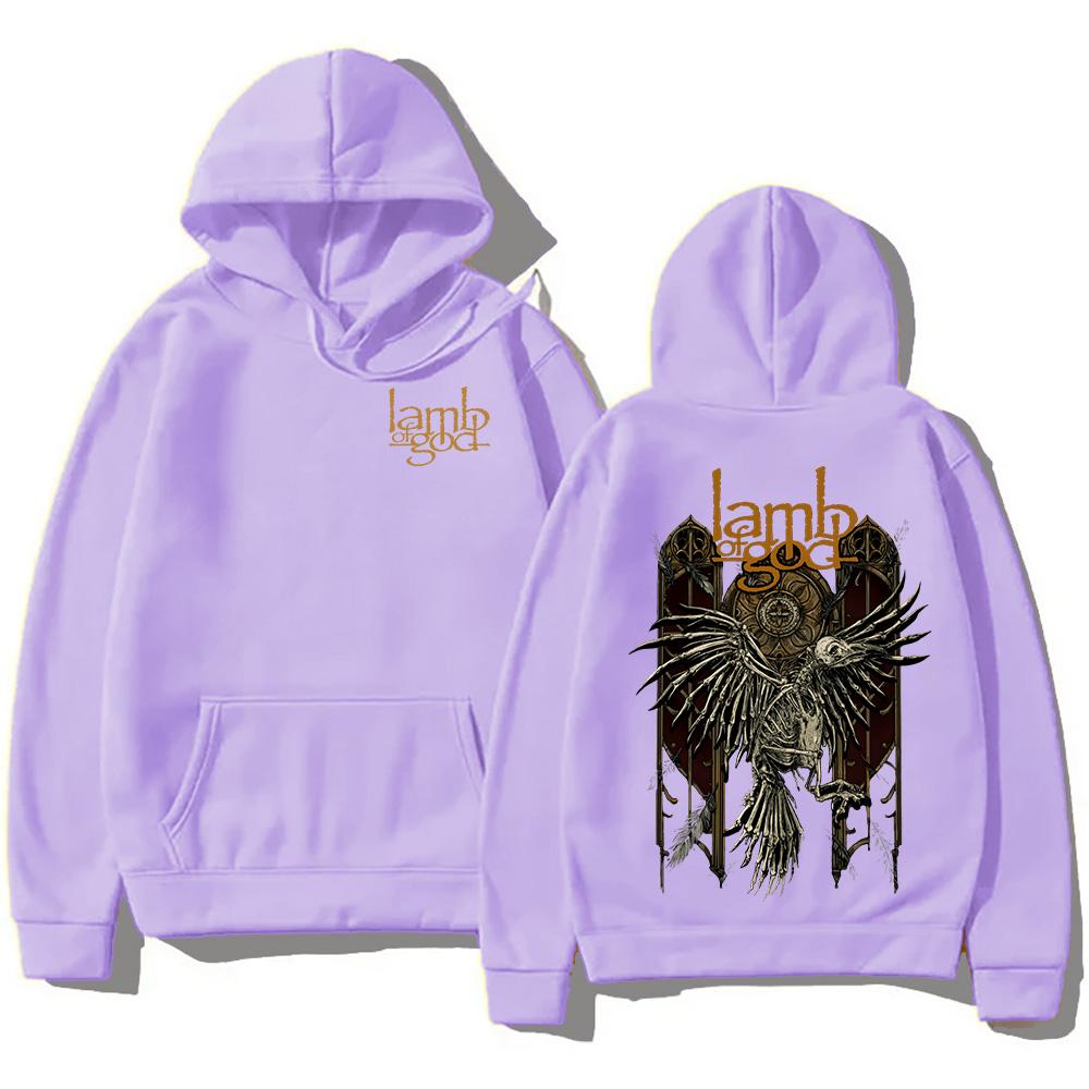 Футболка с капюшоном Lamb of God Heavy Mental Band Мужская ретро-одежда Обложки альбомов Lamb of God Графические толстовки Пуловер Harajuku