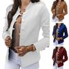 Women Suit Coat Stand Collar Long Sleeve Single Breasted Suit Jacket