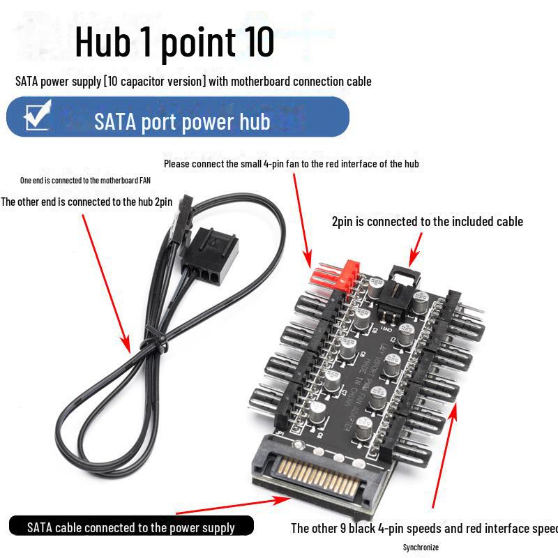 4-контактный ШИМ-концентратор вентиляторов для управления температурой и скоростью корпуса