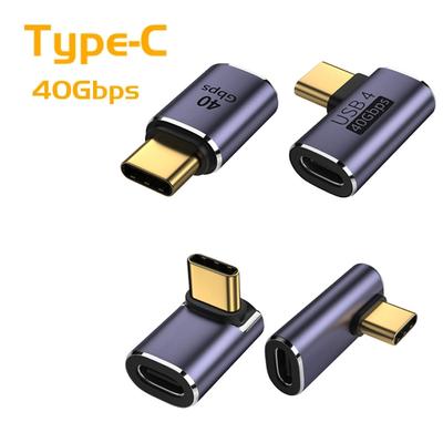 USB 4.0 PD 100 Вт 8K 40 Гц Разъем-зарядное устройство Для Macbook 40 Гбит/с Высокоскоростной USB C OTG Прямой Угловой Г-образный Адаптеры Male to Female