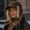 Windproof Lei Feng Hat Thickened Ski Headwear Retro Style Winter Bomber Hats  Cold Weather