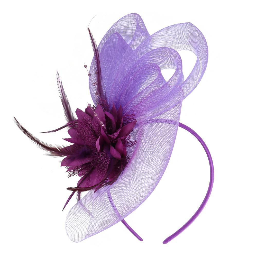 Luxury Fascinator Headdress British Retro Bridal Mesh Ribbons Cap Girls
