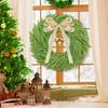 Artificial Christmas Wreath with Bow And Bells Realistic Pine Greenery for Door Wall Decor Outdoor Indoor LED String Lights Xmas Thanksgiving