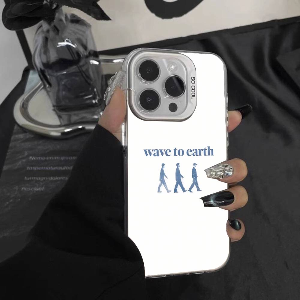 W-Wave To Earth Летние Потоки Для iPhone 17,16,15,14,13,12,11,Mini,Pro,E,SE4,XS,MAX Белый Конфетный Матовый Чехол