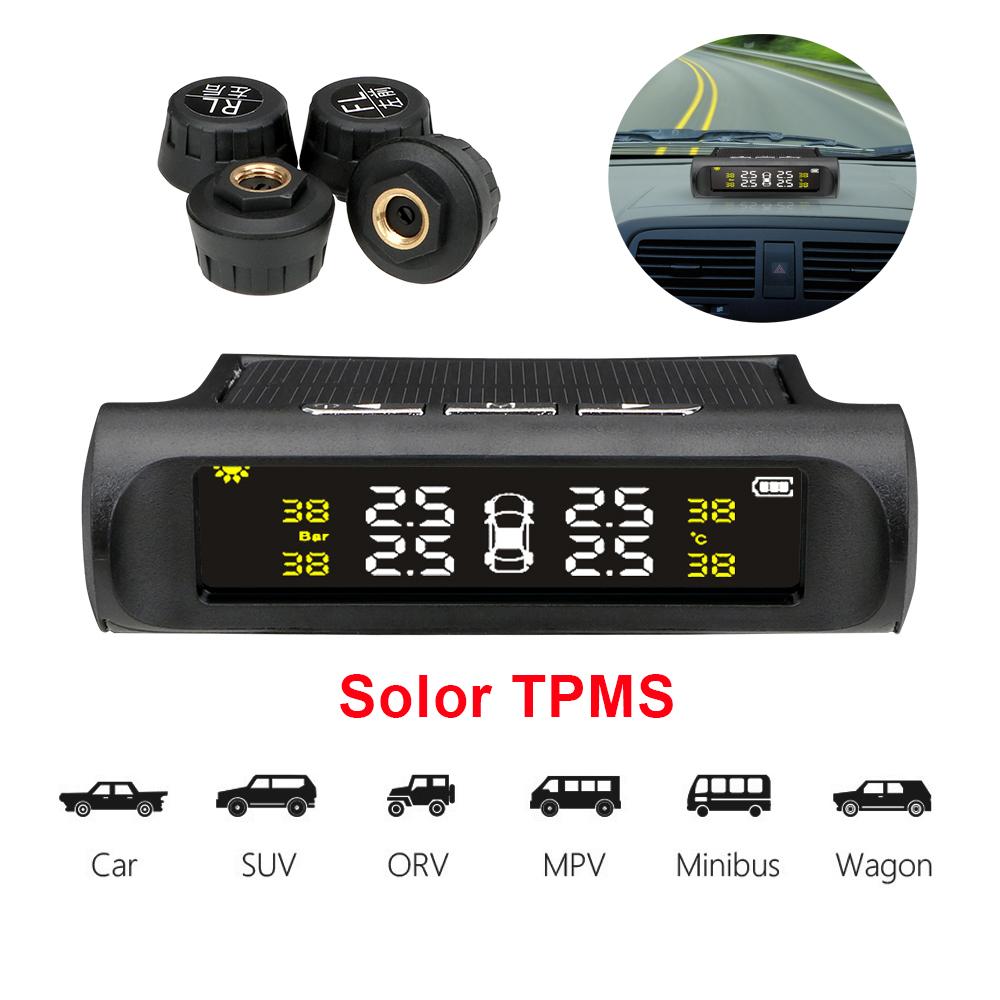 Солнечная TPMS автомобильные датчики давления в шинах система мониторинга бортовой компьютер комплект цифровой внедорожный внедорожник 4x4 MPV автомобильные аксессуары