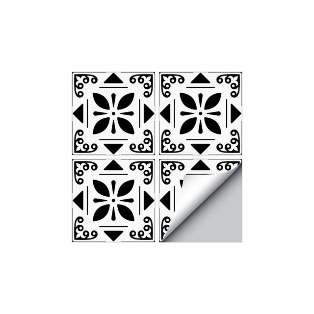 4 шт. ins черно-белые Нескользящие наклейки для напольной плитки для ванной комнаты, водонепроницаемые самоклеящиеся наклейки из ПВХ