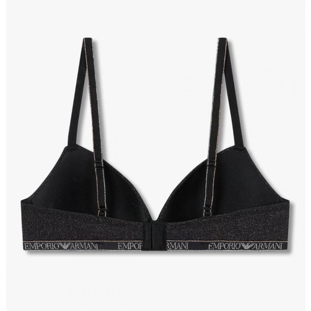 Emporio Armani Женский треугольный бюстгальтер с мягкими чашечками и эластичной лентой с металлическим логотипом