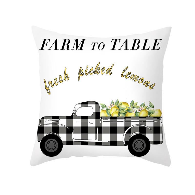 Летняя фруктовая наволочка шартрез наволочка лимонная надпись украшение диван скандинавский дом