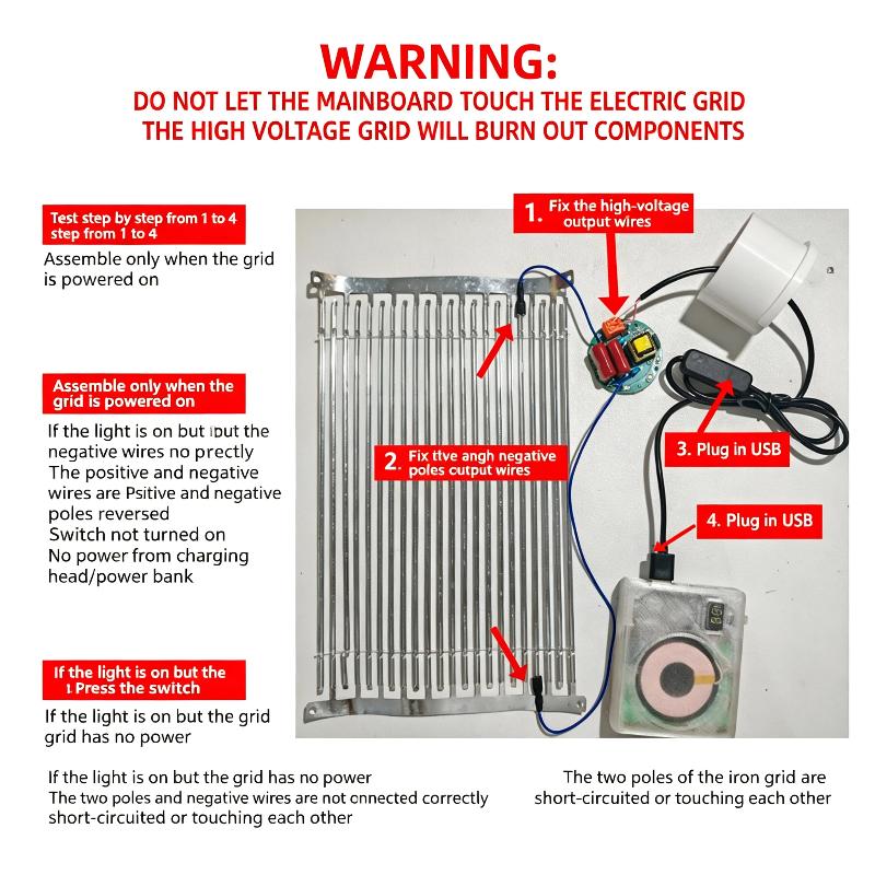 5V DIY Bug Zapper Module Anti-reverse DIY Mosquito Trap Assembly Kit for Outdoor Garden Yard Use