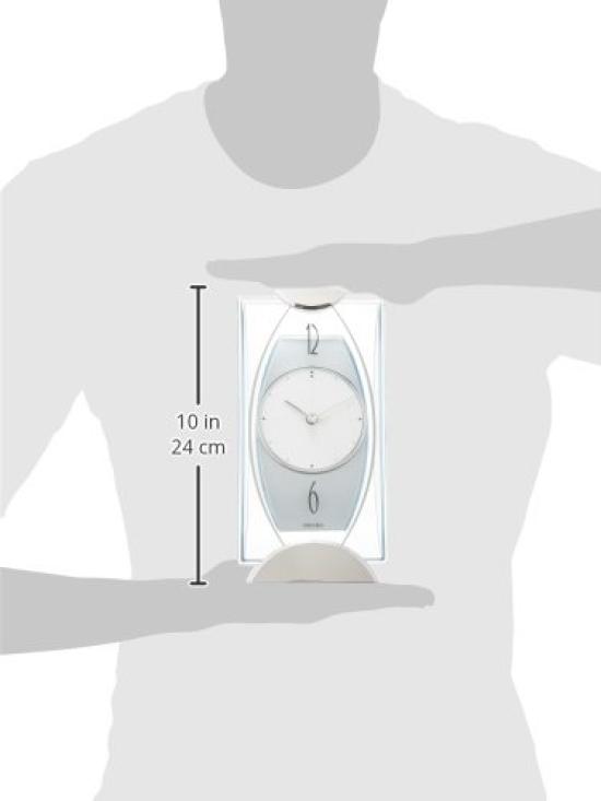 Seiko Clock BZ334S Analog Table Silver Metallic Clock,