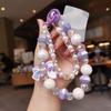 Mobile Phone Lanyard Short Style Wrist Strap Bow Knot Handmade Beaded Bracelet Pendant Lanyard Anti-Lost Wide Wrist Strap