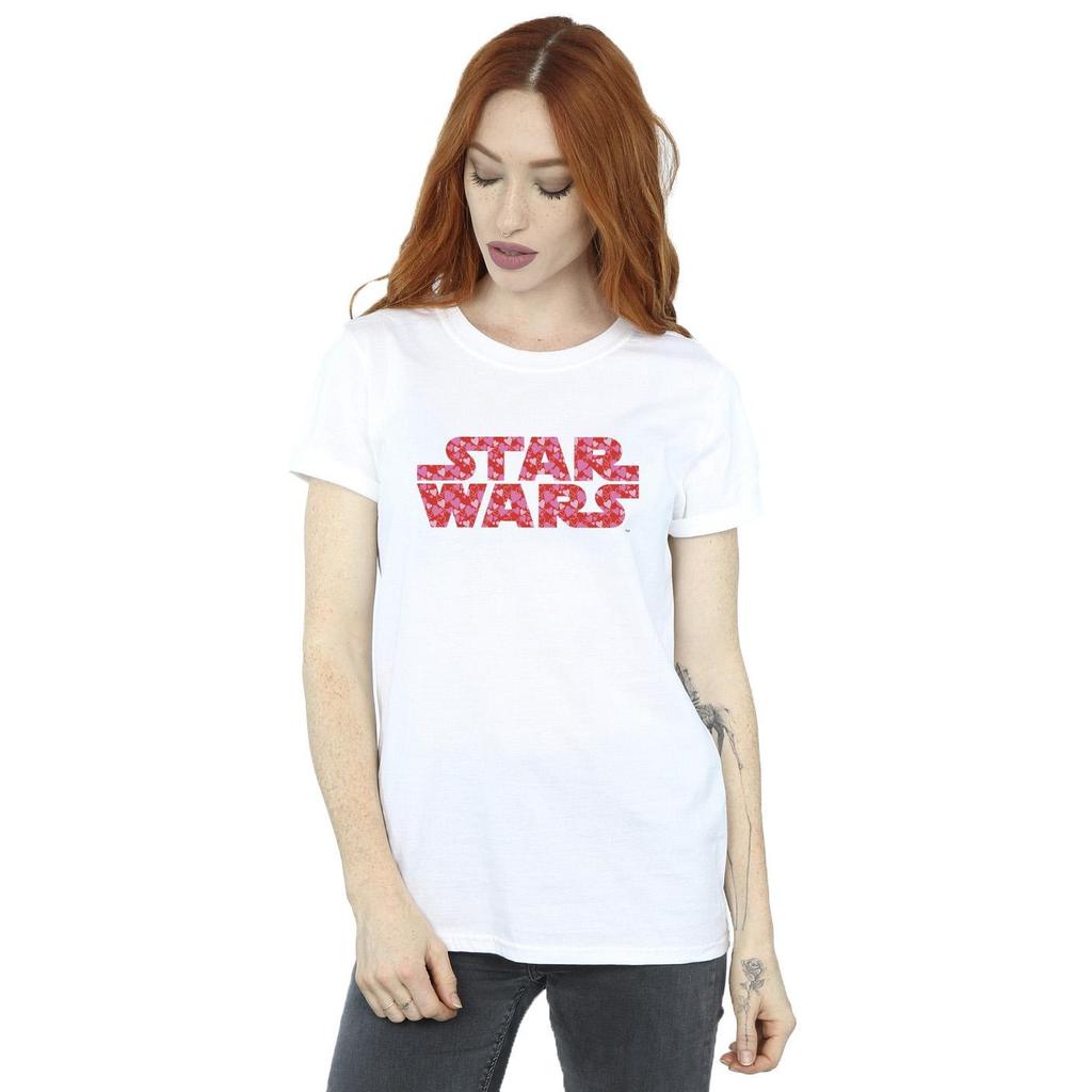 Star Wars Womens/Ladies Heart Logo Cotton Boyfriend T-Shirt