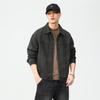 High-End Grey Denim Jacket Men'S Line Loose Jacket American Retro Plus Size Top