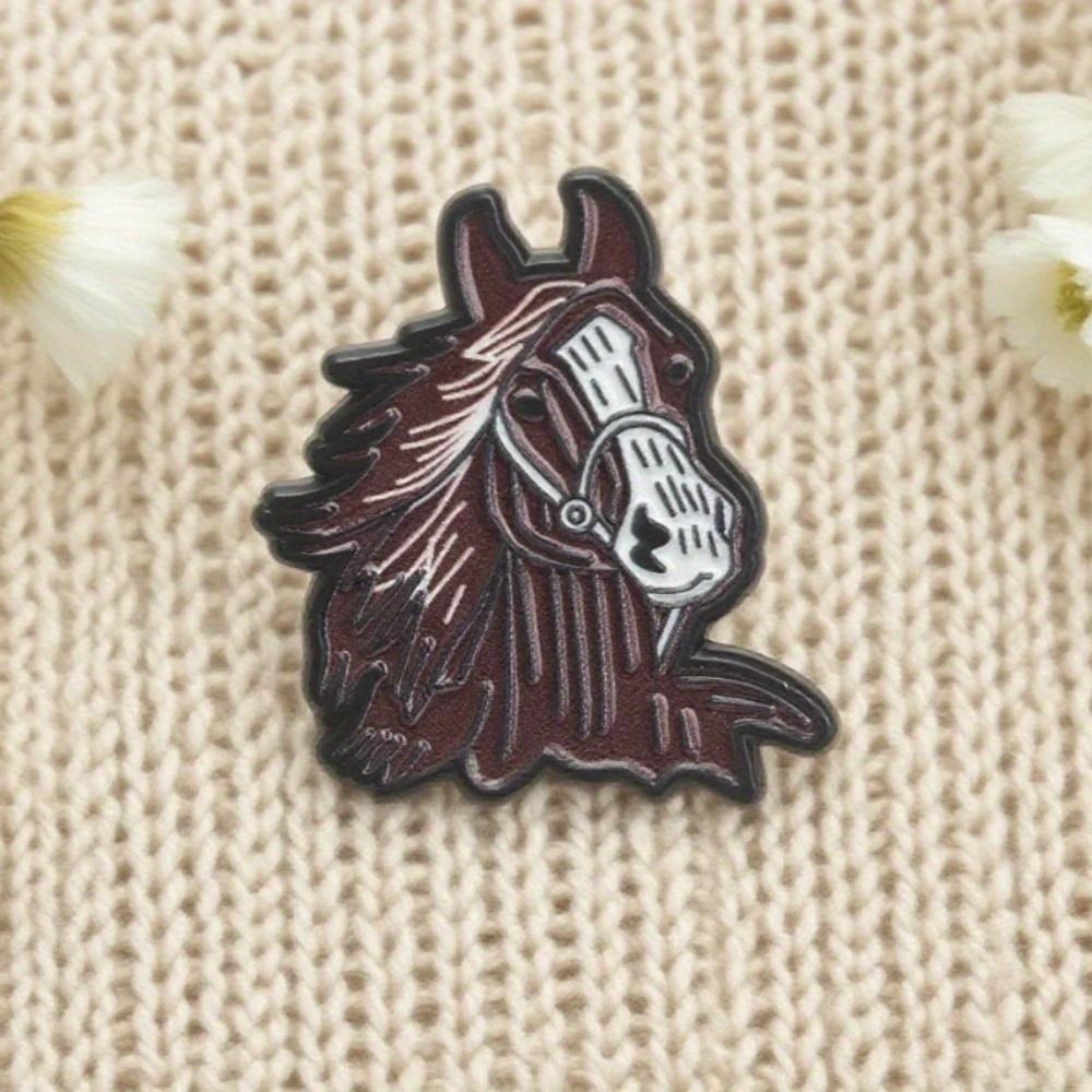Unique and Creative Alloy Horse Head Cartoon Badge Brooch for Women, Elegant Scarf Clip, Lapel Pin Set
