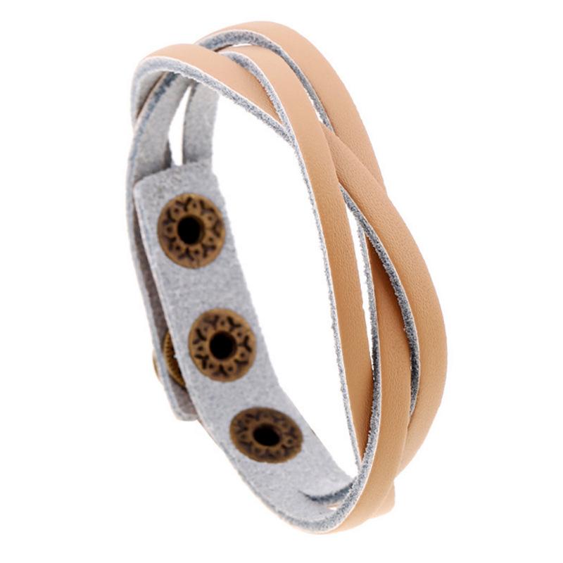 Разноцветные японские и корейские плетеные кожаные браслеты - модные аксессуары из натуральной кожи