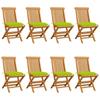 Day and Night - Day and Night Garden Chairs 8 Pcs Solid Teak with Bright Green Cushions