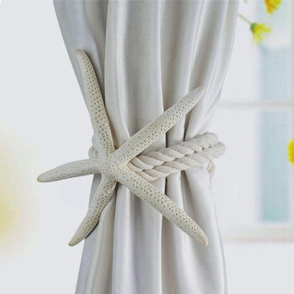 Natural Starfish Curtain Tie Rope Starfish Curtain Buckle Starfish Fixing Curtain Tie Living Room