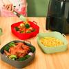 2pcs Air Fryer Silicone Pot Thick Reusable Silicone Square Air Fryer Liners Air Fryer Basket Oven Tray Pizza Airfryer Pan Liner