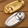 304 Stainless Steel Snack Plate Oval French Fries Plate Dumpling Tray Sushi Plate Hotel