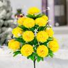Artificial Carnation Realistic 18 Head Fake Silk Flower UV Resistant Wedding Party Indoor Outdoor Garden Yard Faux Flower Plants Decoration