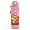 1PC Gingerbread House Christmas 750ml Color Plastic Sports Water Bottle Leakproof Flip Straw Lid Suitable for Sports Office Home Use