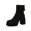 Fashion Street Style Winter Women Modern Ankle Boots Fashion Platform Square High Heels Shoes Comfort Keep Warm Short Booties 2026