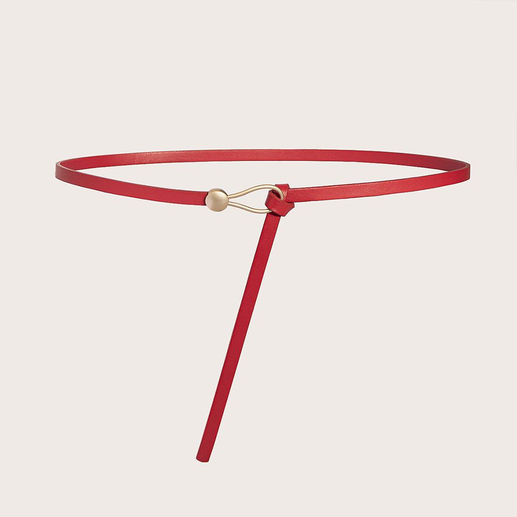 Тонкий пояс из ПУ с металлической пряжкой для повседневного платья и в стиле ретро