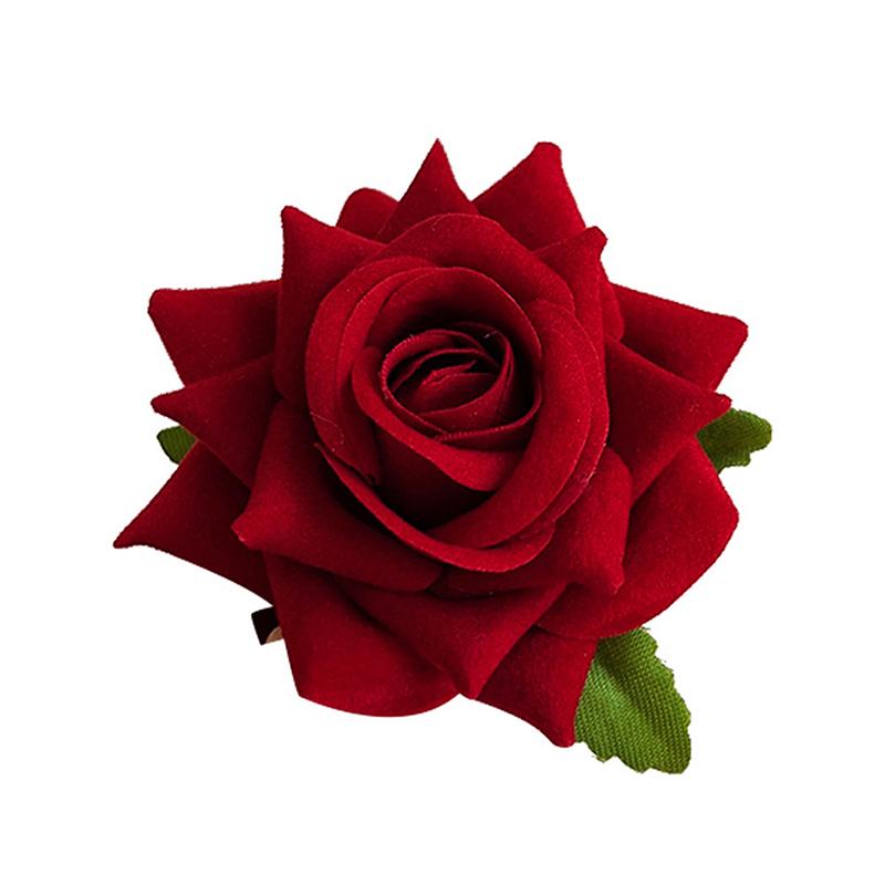 Ретро Красный Розовый Цветок Розы Стильный Элегантный Модный Заколка Боковая Зажим Для Волос Аксессуары Для Волос