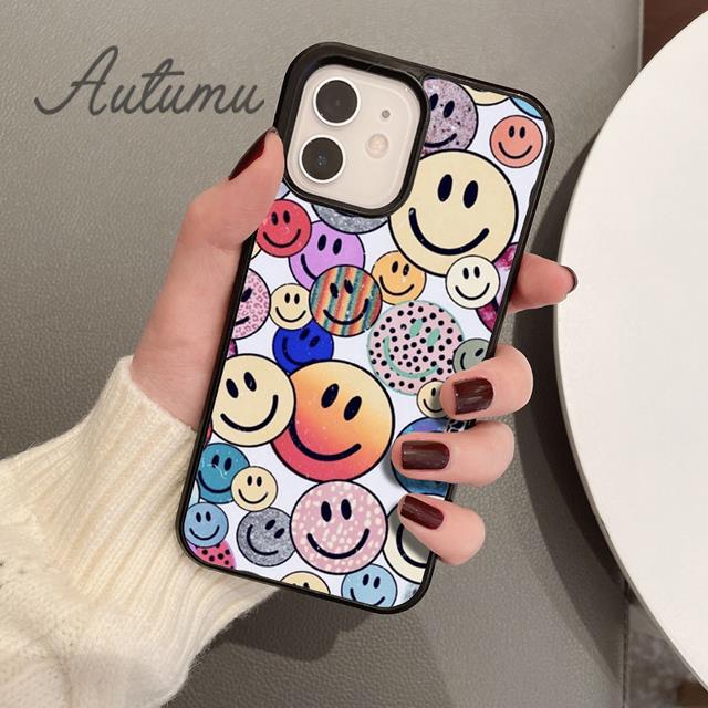 Крутой чехол для телефона Smiley для iPhone 11 12 13 14 Pro Max mini X XR XS SE 2020 5 6S 7 8 Plus Samsung Galaxy S21 S22 Cover shell