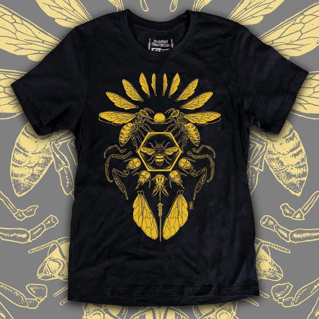 Honeycomb Unisexdala Honeybees T Shirt Nature And Biology Screen Printed Vintage Streetwear Graphic Versatile Stylish