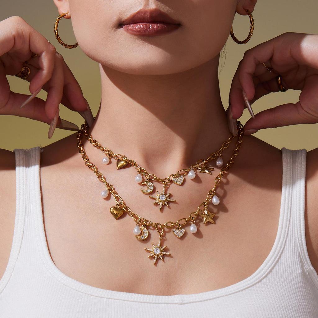 Набор ожерелья и браслета «Oumaijia Zircon Star & Pearl DIY»