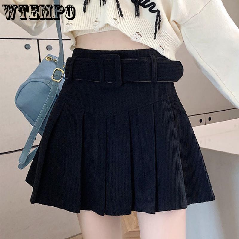 Женская дизайнерская ниша с поясом, плиссированная полуюбка трапециевидной формы, модная узкая однотонная короткая юбка с высокой талией Pure Desire Wind