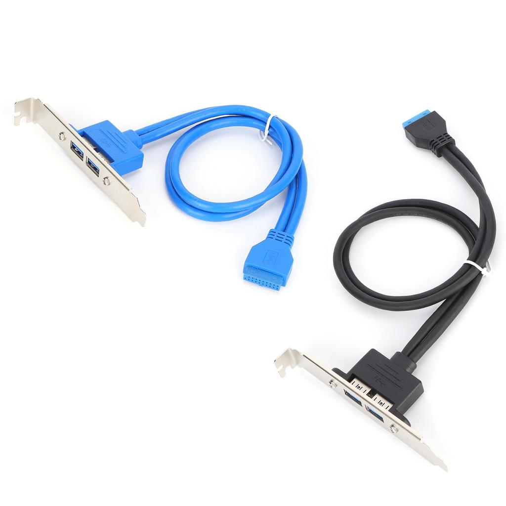 Двойной USB-кабель с перегородкой, материнская плата, 19-контактный порт, гнездовой удлинитель, кронштейн задней панели