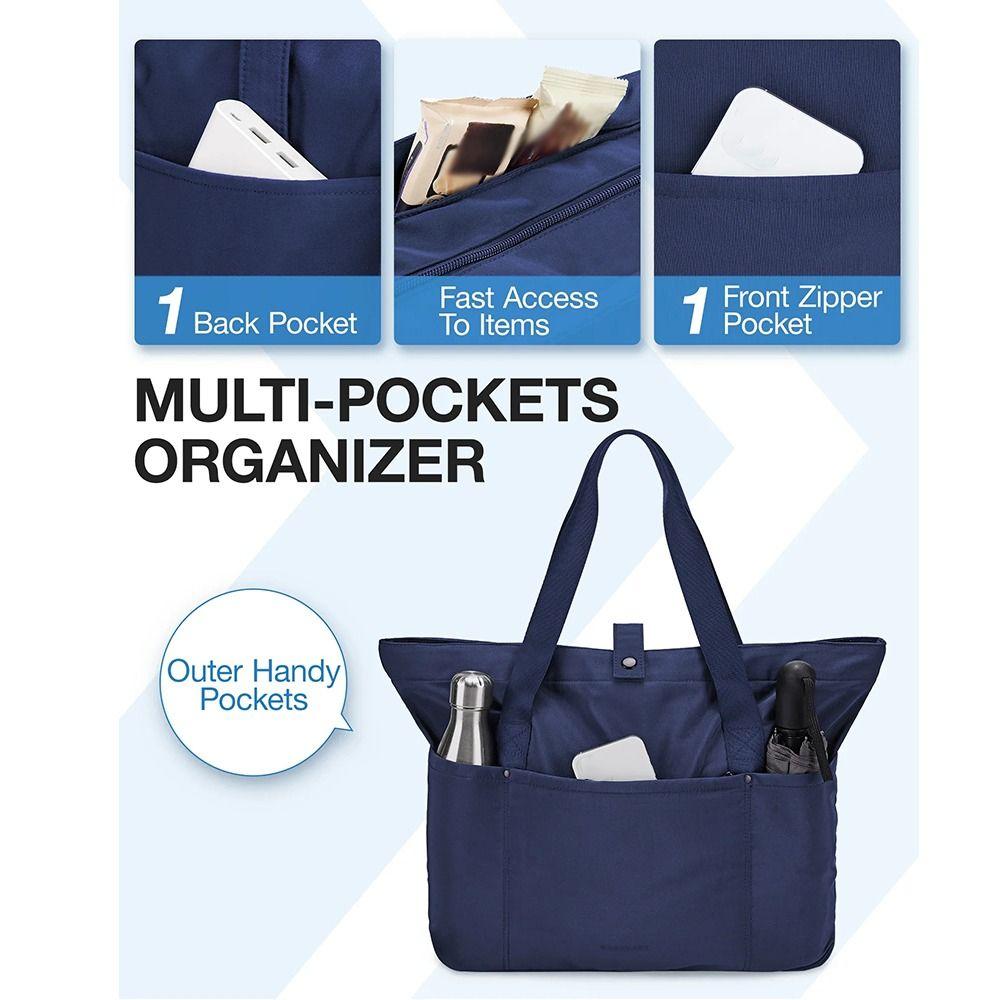 Zipper Foldable Tote Bag Portable Shoulder Handbag Hand-held Large Shoulder Bag  Women