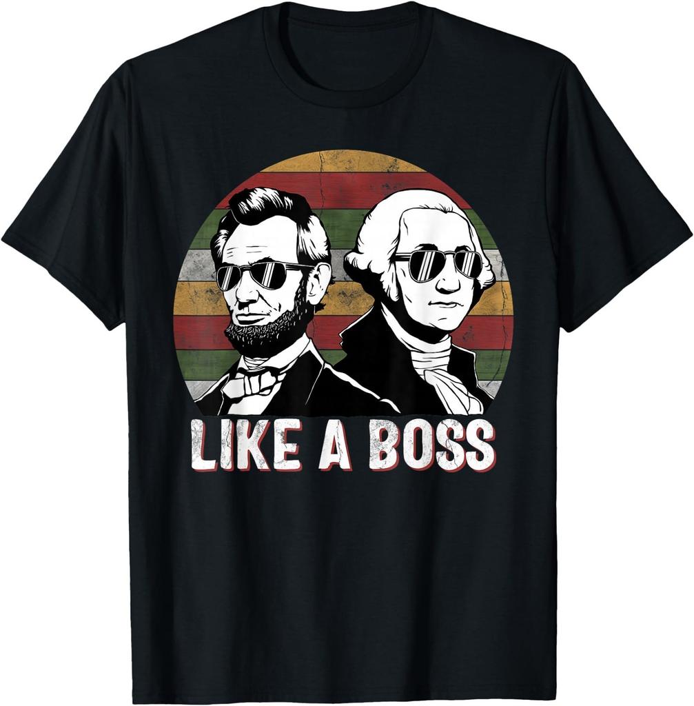 Как босс День президентов Вашингтон Линкольн Эйб Джордж Футболка