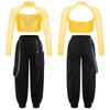 Kids Girls Casual Outfits Long Sleeve Mock Neck Crop Top with Elastic Waistband Pants for Hip-hop Street Dance