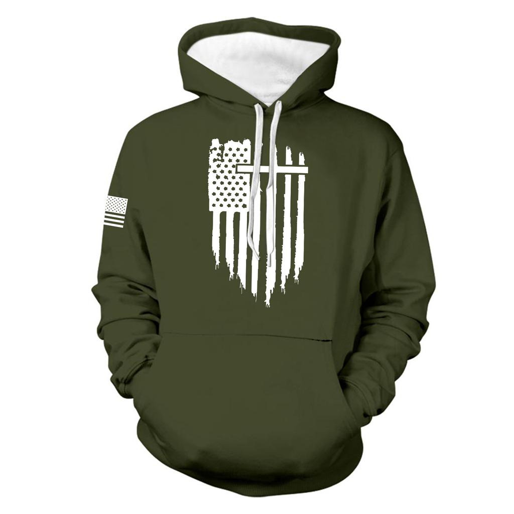 Модный свободный мужской и женский свитер с капюшоном с длинным рукавом и принтом