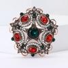Vintage Baroque Alloy Rhinestone Flower Brooch Temperament Versatile Men'S And Women'S Sweater Coat Corsage Ornament Pin