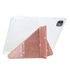 For iPad Pro 13 (2024) Case Y-Fold Stand Glitter Leather TPU Acrylic Clear Tablet Cover