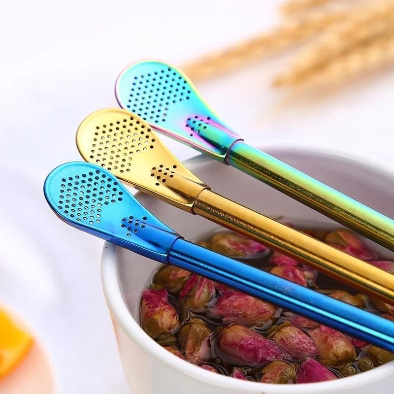 1 шт. Многофункциональные модные соломинки для питья нового стиля высокого класса, здоровые соломинки из нержавеющей стали и палочки для перемешивания и ложки