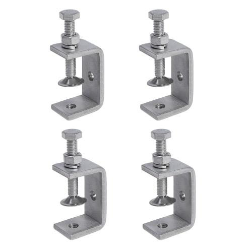 Uyoyous Stainless Steel C-Clamp, Wide Jaw, 55mm with Opening, 5mm Thick, for Woodworking, Machining, Machine Assembly, Welding, Building, Home, and Mo