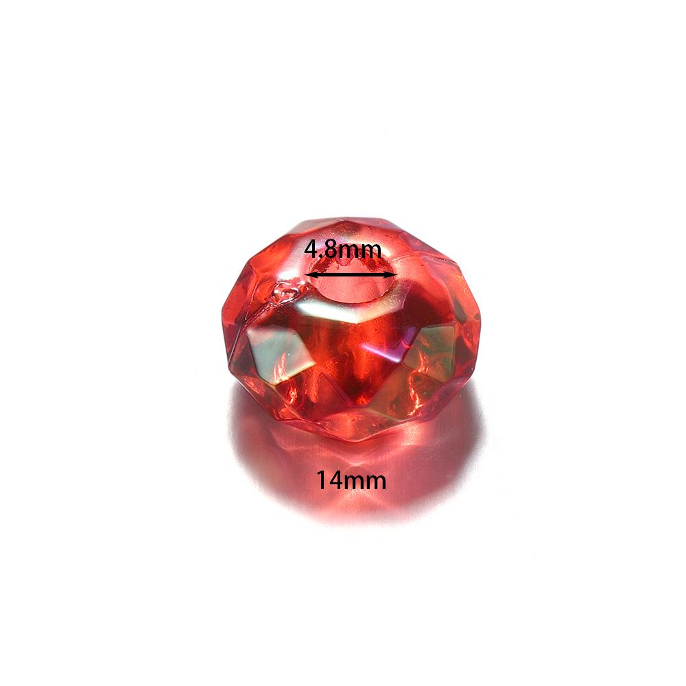 14мм Цветные акриловые DIY бусины - Проставка-абакус с большим отверстием для цепочек для телефона, аксессуаров для волос и ожерелий