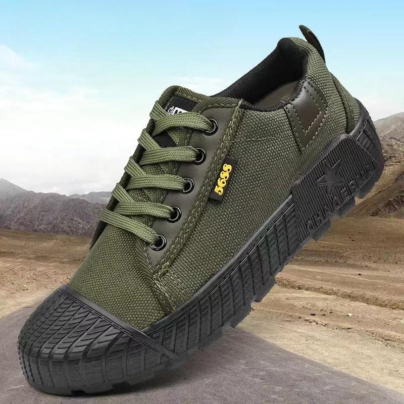 Men Classic Canvas Shoes Outdoor Tactical Low-Top Flat Casual Sports Shoes Protective Men Training Working Canvas Safety Shoes