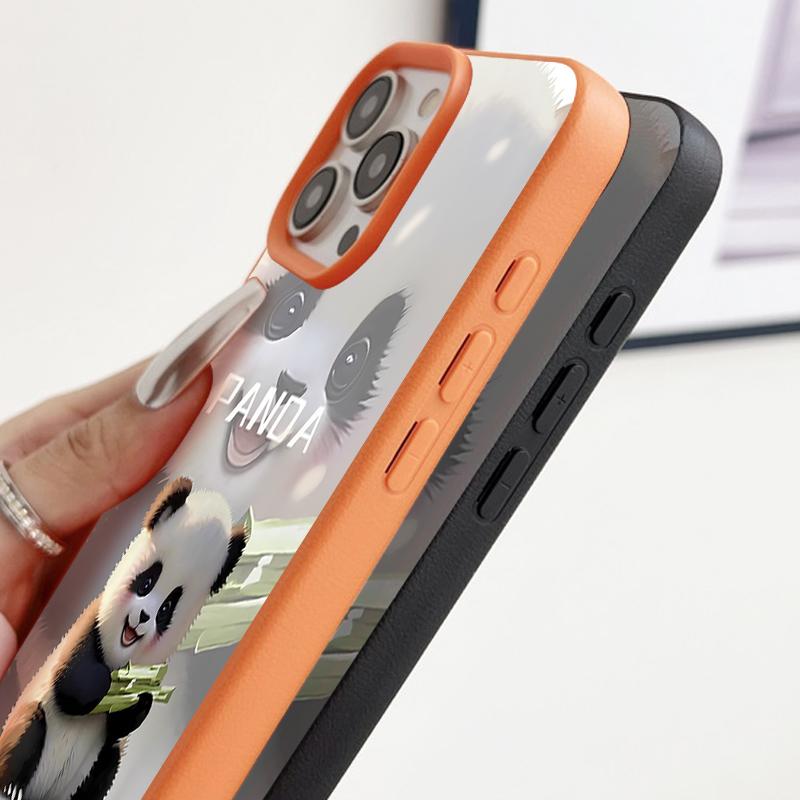 Чехол для iPhone 17 Pro Max Милый рисунок детского панды Текстура кожи Мягкая силиконовая крышка для Funda iPhone 16 Pro Max 15 14 13 12 11 Air 16E