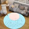 Artistic Round Moon Multicolor Floor Rug, Non-Slip Floor Mat for Hallway
