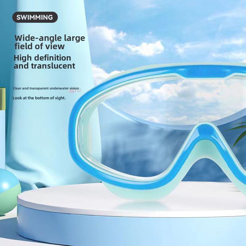 Очки для плавания унисекс с большой оправой для защиты от близорукости – противотуманные, с высоким разрешением, водонепроницаемые для взрослых