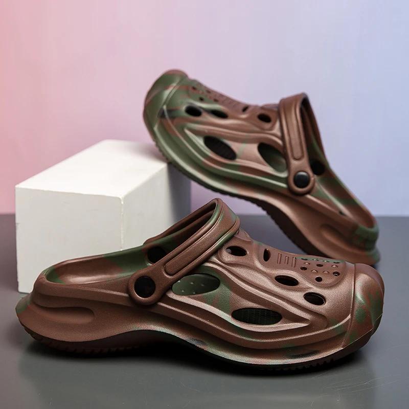 Claccis Мужские тапочки 2025 Мужская летняя пляжная обувь Женская уличная обувь Камуфляжные сандалии для бега Летние парные садовые сабо