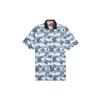 Golf Series Plant Print All Over Design Straight Casual Short Sleeve Polo Shirt Men Polo Shirts Blue 624488-03
